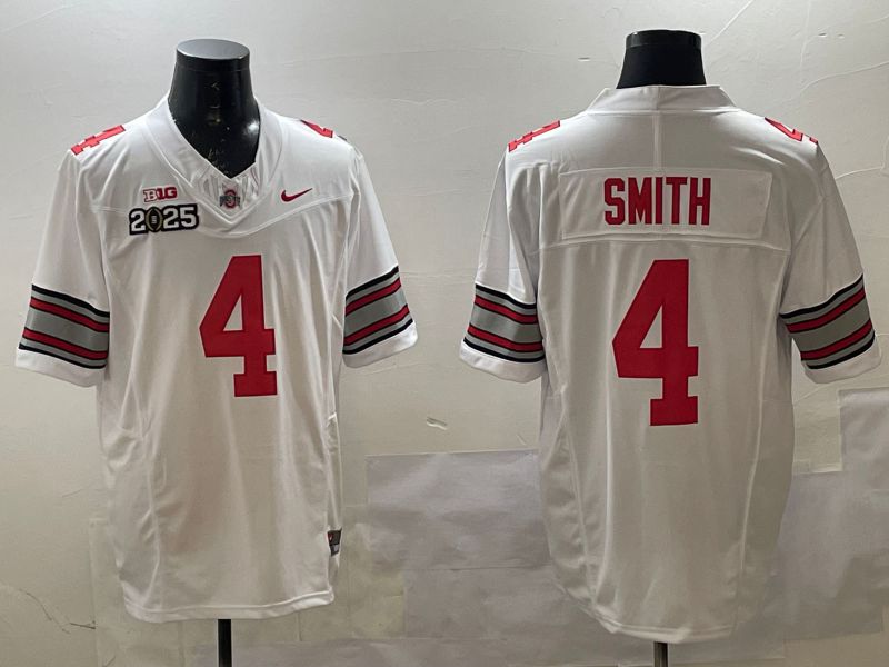 Men Ohio State Buckeyes #4 Smith White Three generations Nike 2025 NCAA Jersey style 1->more jerseys->MLB Jersey